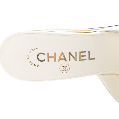 Chanel Lambskin CC Mules 35.5 Ivory 6 of 9