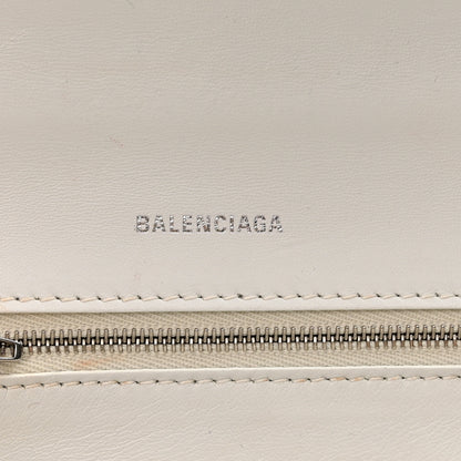 Balenciaga Shiny Box Calfskin Tonal B Hourglass Stretch Top Handle Bag White 6 of 15