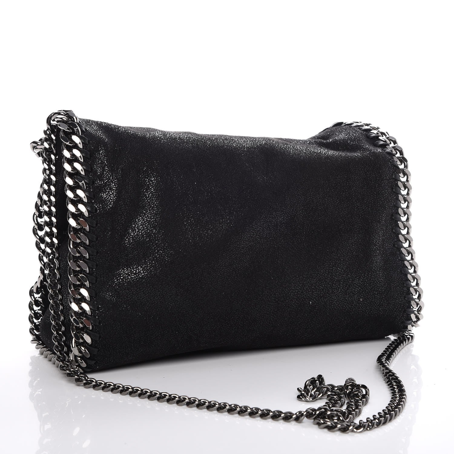 Stella McCartney Shaggy Deer Mini Falabella Fold Over Tote Black 4 of 8