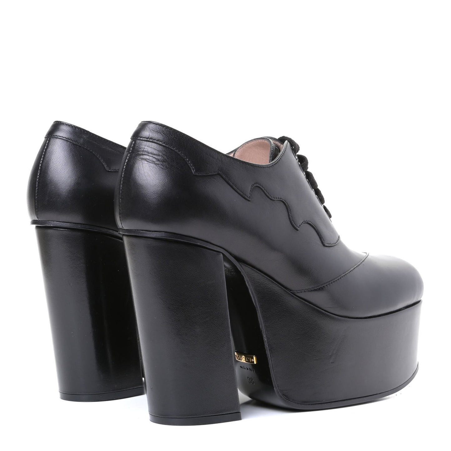 Malaga Kid Otis Lace Up Platform Pumps 38 Black