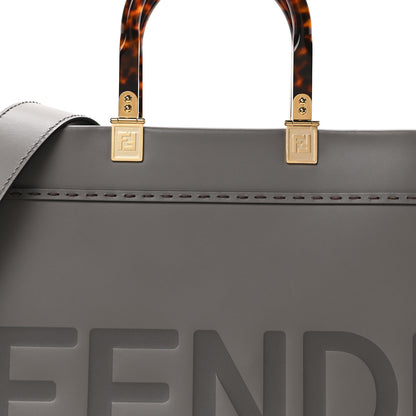 Fendi Vitello King Plexiglass Logo Embossed Medium Fendi Sunshine Shopper Tote Moon 7 of 9