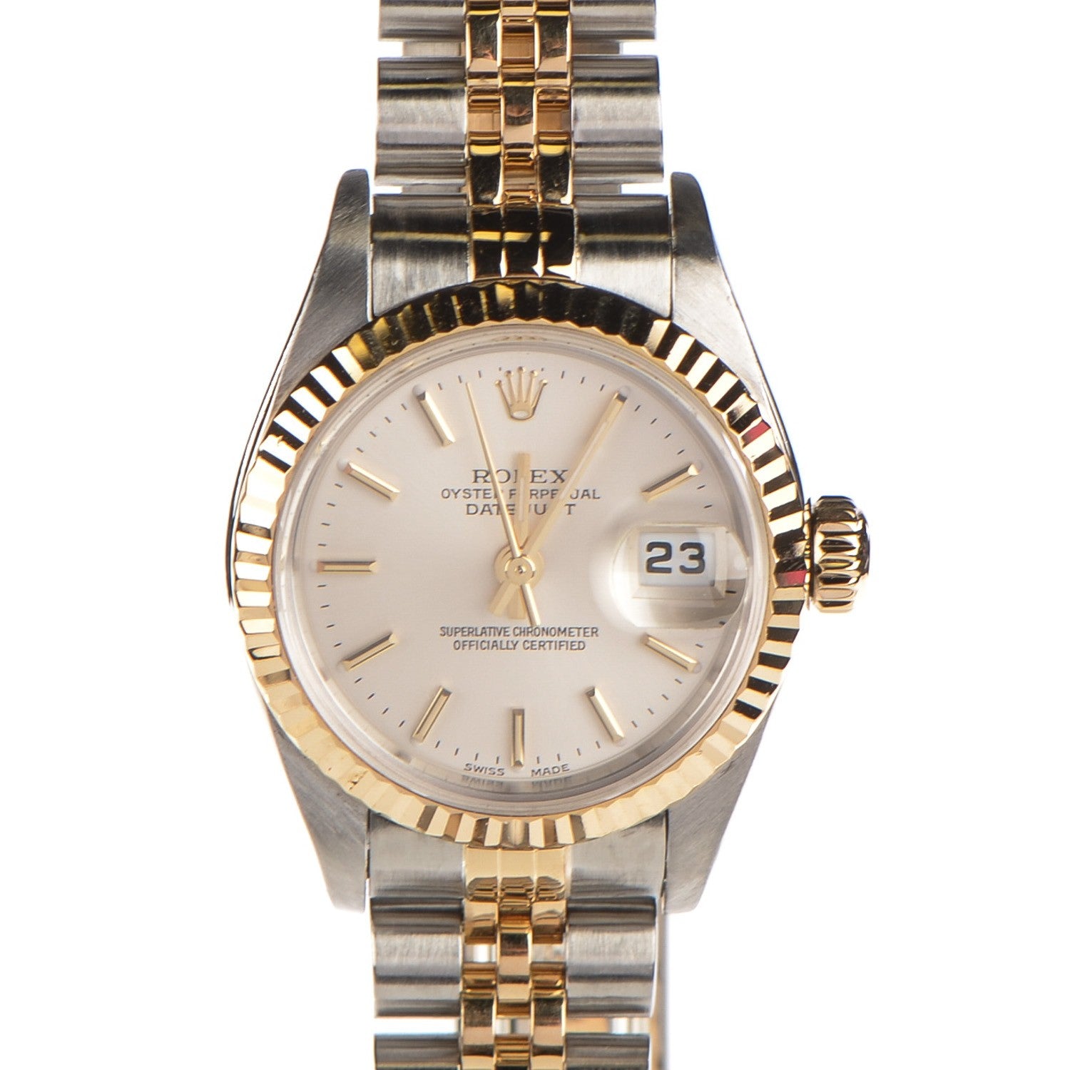 Rolex Stainless Steel 18K Yellow Gold 26mm Oyster Perpetual Datejust Watch Silver 79173 1 of 7