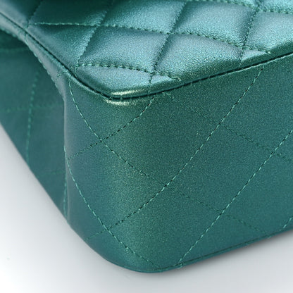 Chanel Iridescent Calfskin Quilted Medium Double Flap Green 8 of 10