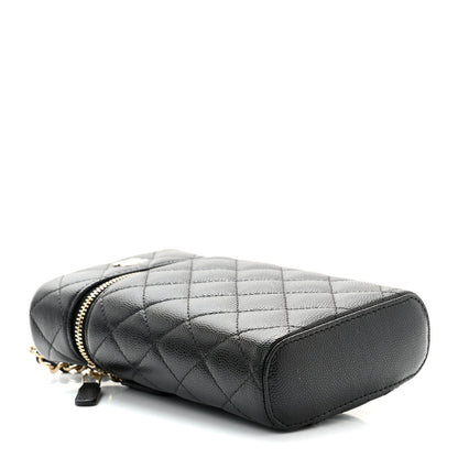Chanel Caviar Quilted Phone Holder With Chain Black 4 of 8