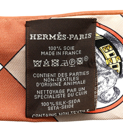 Hermes Silk Colliers et Chiens Twilly Black Caramel White 4 of 5