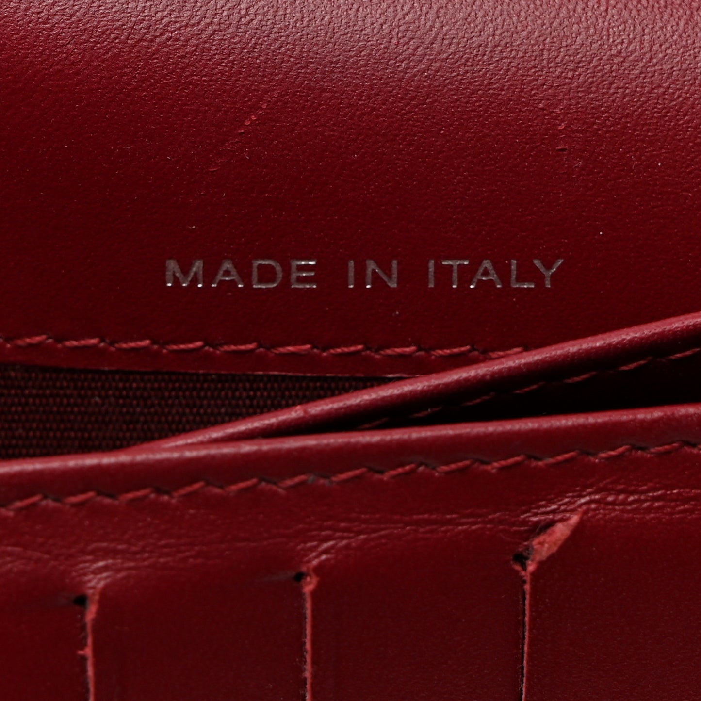 Patent Quilted Zip Around Wallet Dark Red