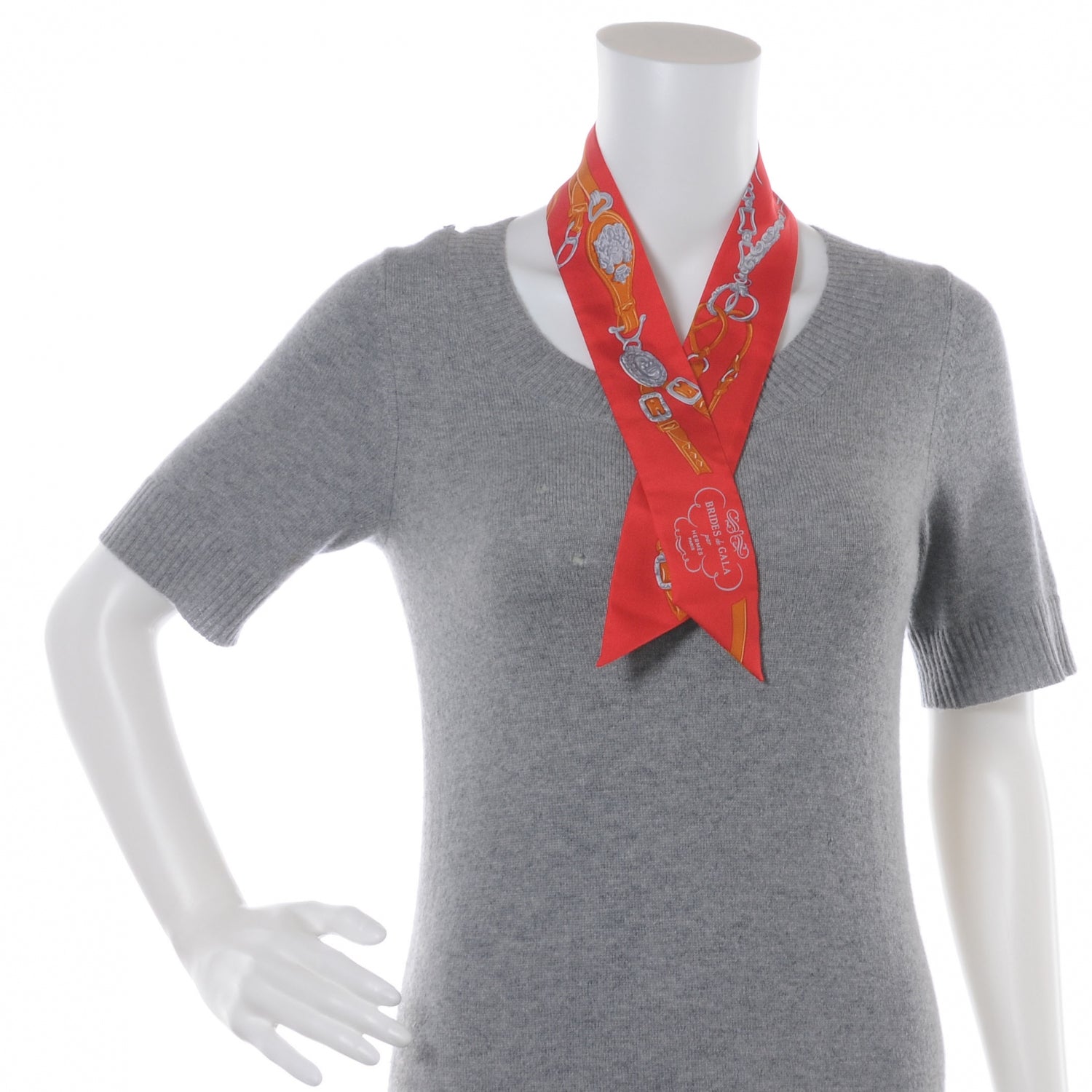 Hermes Silk Brides de Gala Twilly Red 2 of 5