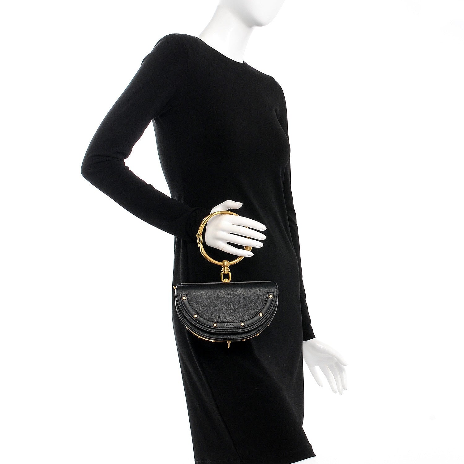 Chloe Calfskin Small Nile Bracelet Minaudiere Bag Black 3 of 7