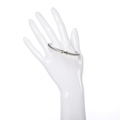 David Yurman Sterling Silver 14K Yellow Gold 5mm X Station Cable Bracelet 1 of 3
