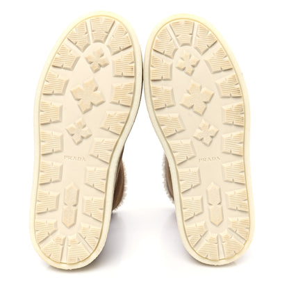 Prada Suede Shearling Ankle Boots 37.5 Cannella 5 of 10