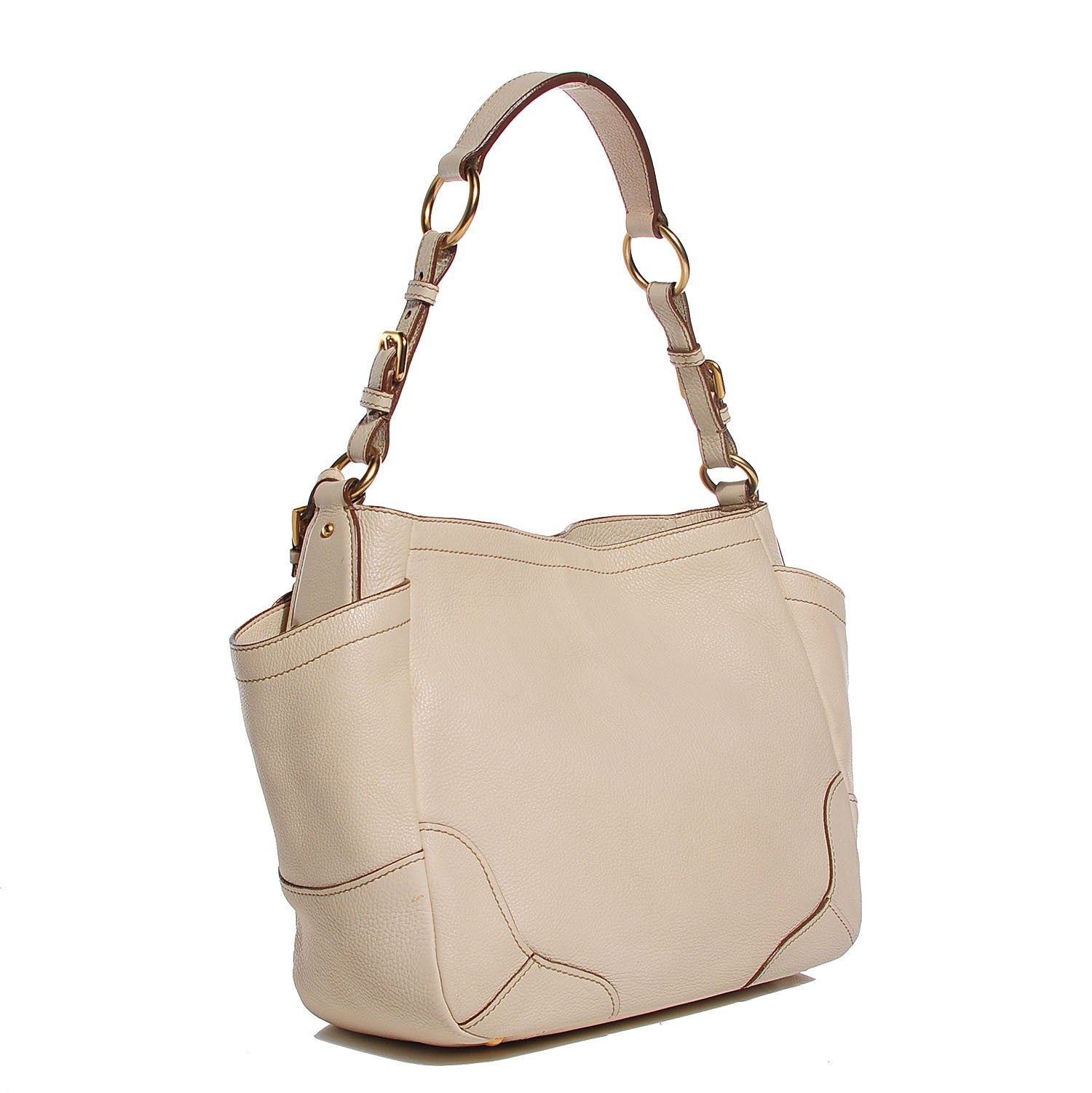 Prada Vitello Daino Side Pocket Hobo Talco 3 of 11