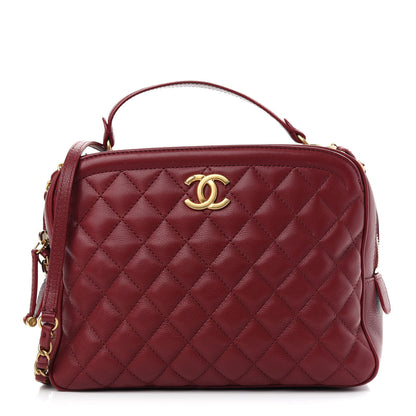 Chanel Calfskin Quilted CC Medium Vanity Case Dark Red 1 of 9