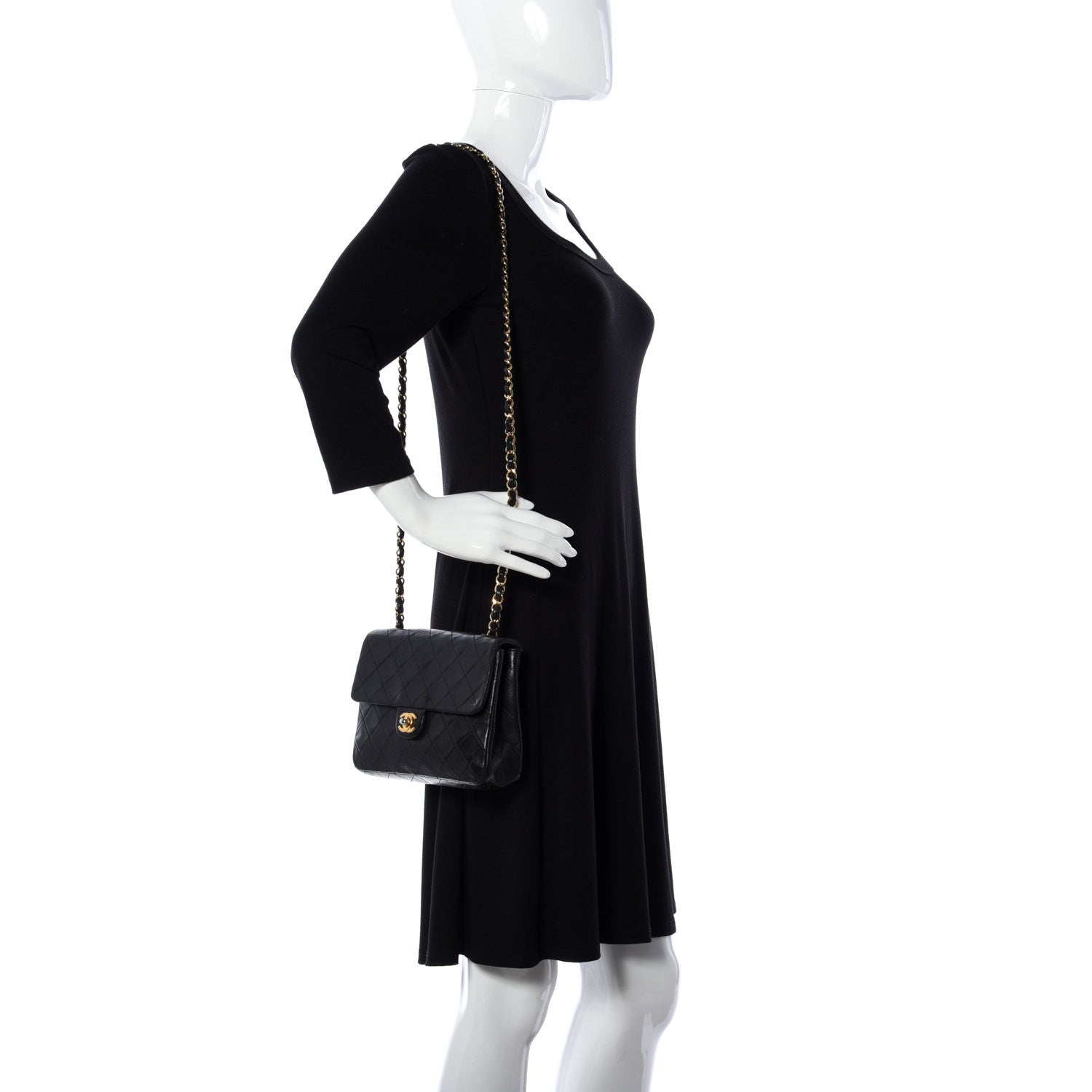 Chanel Lambskin Quilted Small Single Flap Black 2 of 12
