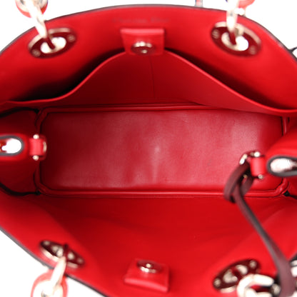 Christian Dior Calfskin Snakeskin Medium Diorissimo Tote Burgundy Red 6 of 12