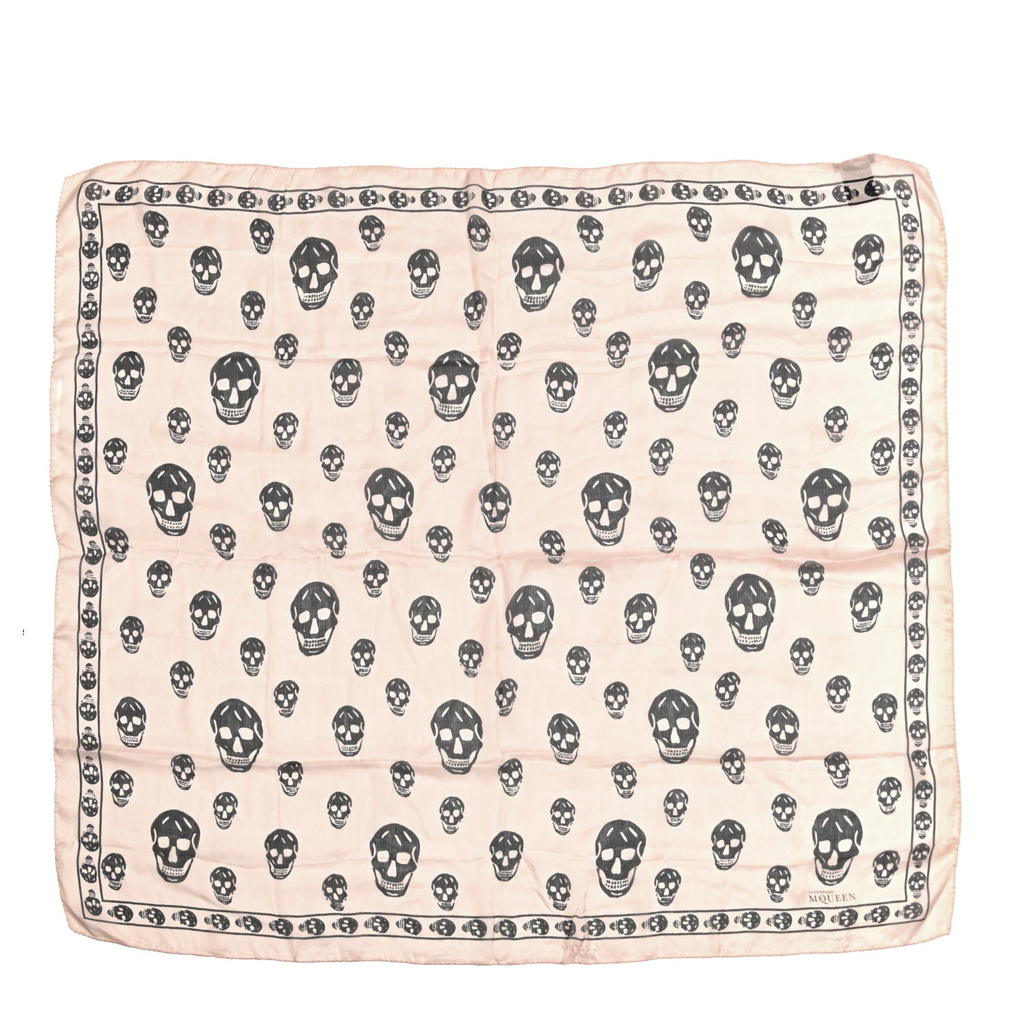 Silk Chiffon Skull Scarf Pink