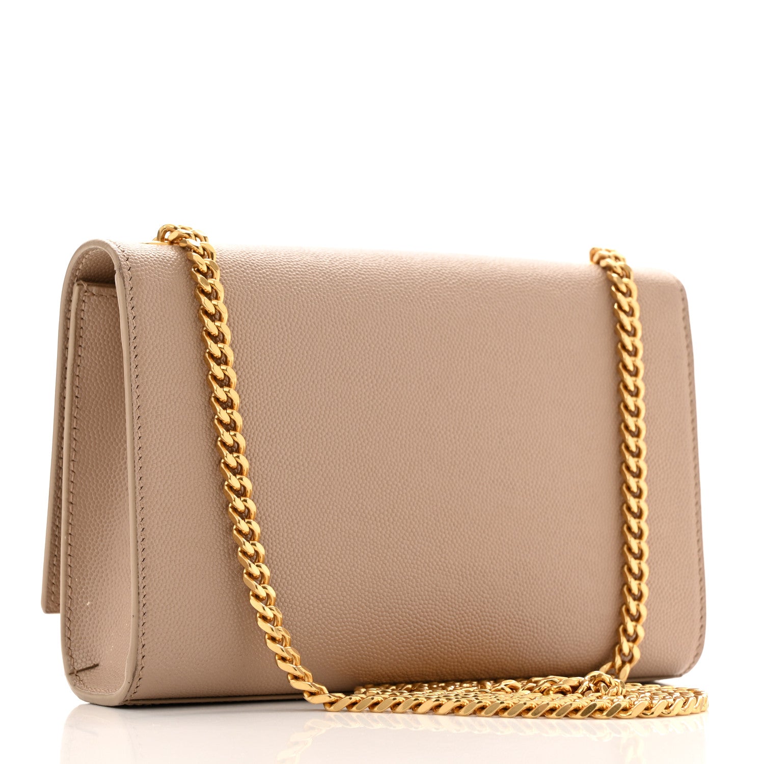 Saint Laurent Grain De Poudre Small Monogram Kate Satchel Dark Beige 3 of 11