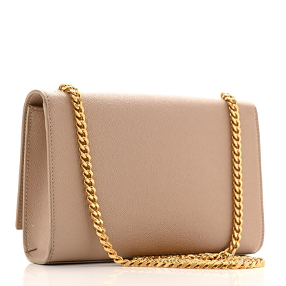Saint Laurent Grain De Poudre Small Monogram Kate Satchel Dark Beige 3 of 11