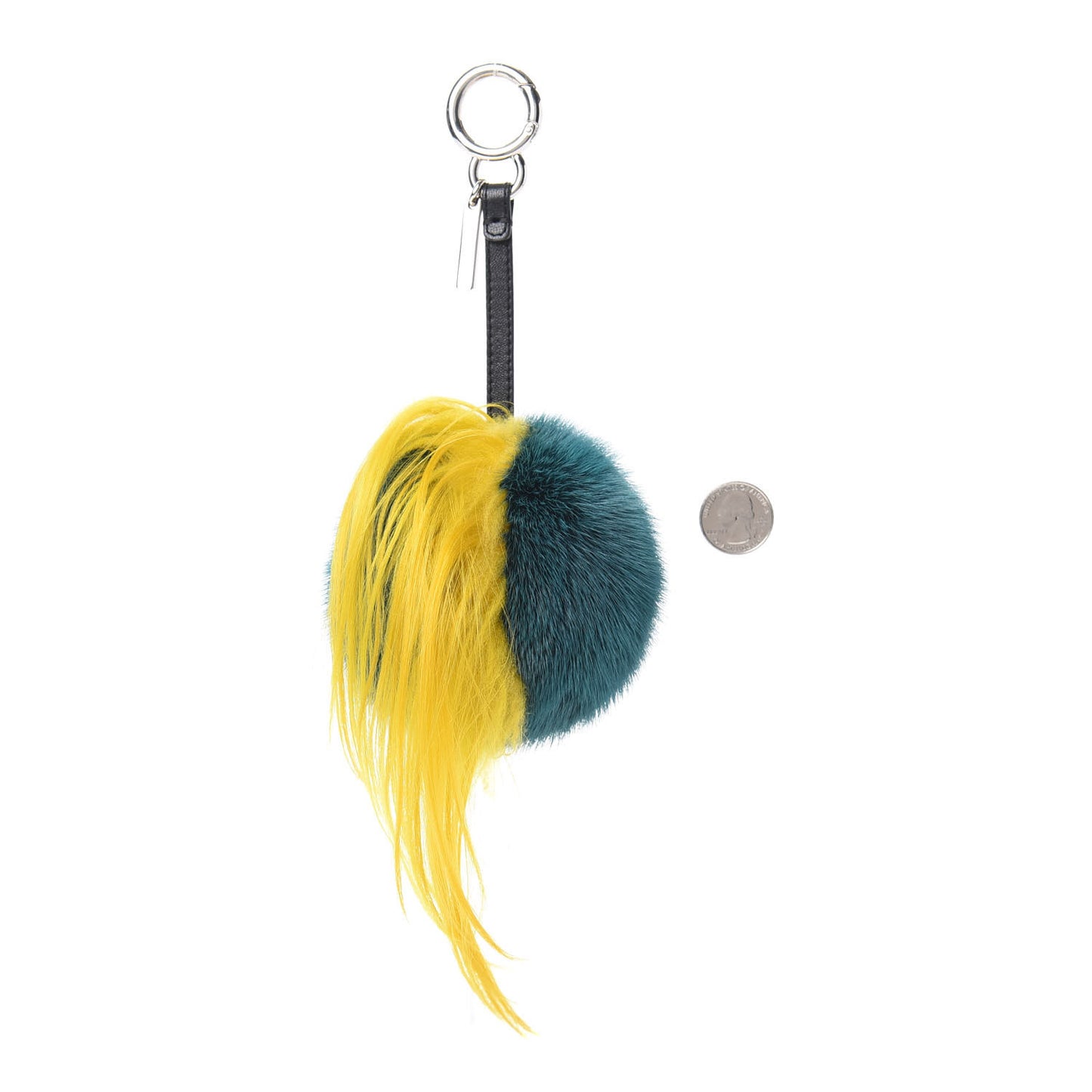 Mink Goat Fur QuTweet Jungle Bag Bug Charm Green Yellow Pink