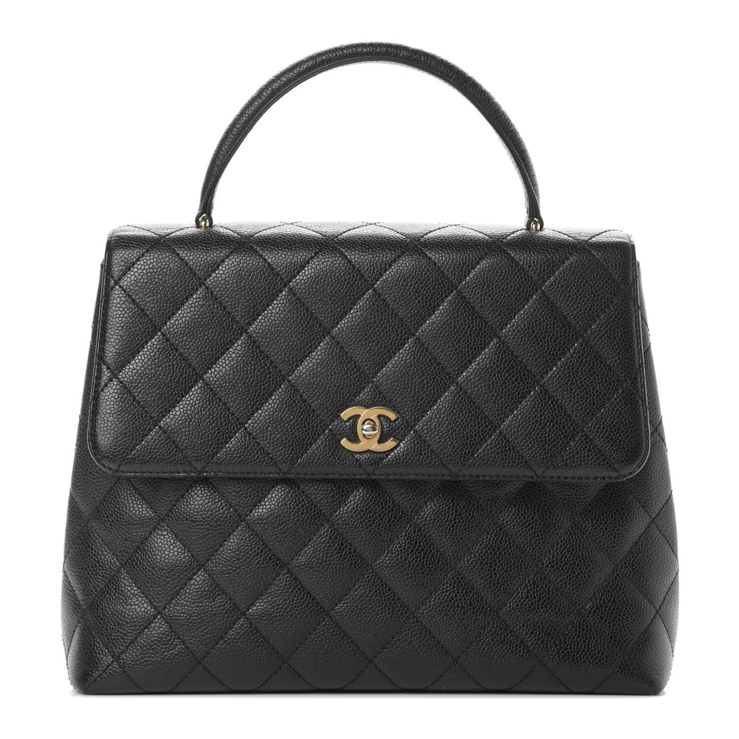 Caviar Quilted Jumbo Kelly Flap Black