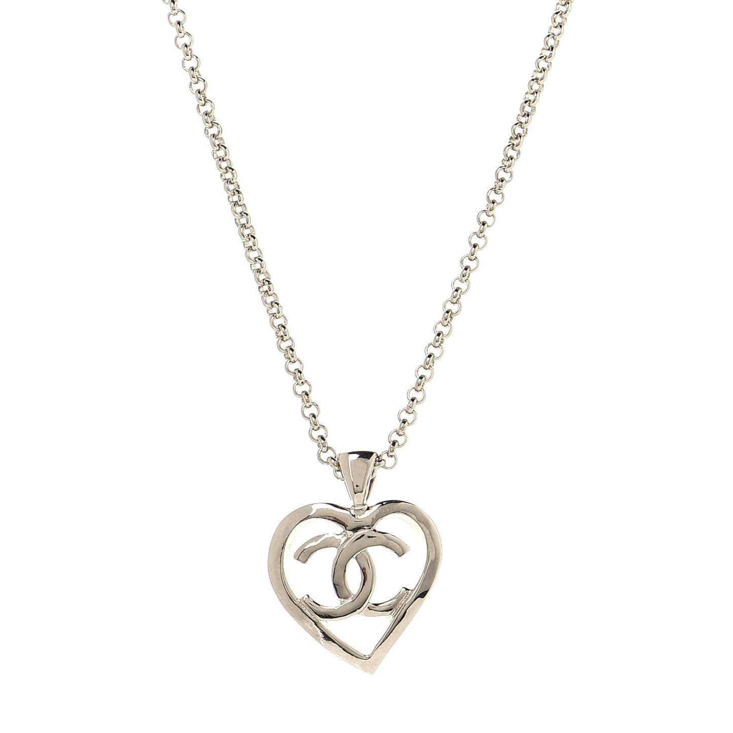CC Heart Chain Pendant Necklace Gold