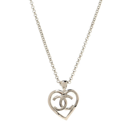 Chanel CC Heart Chain Pendant Necklace Gold 4 of 7