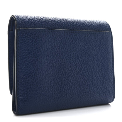 Burberry Grained Calfskin TB Compact Wallet Rich Navy 3 of 6