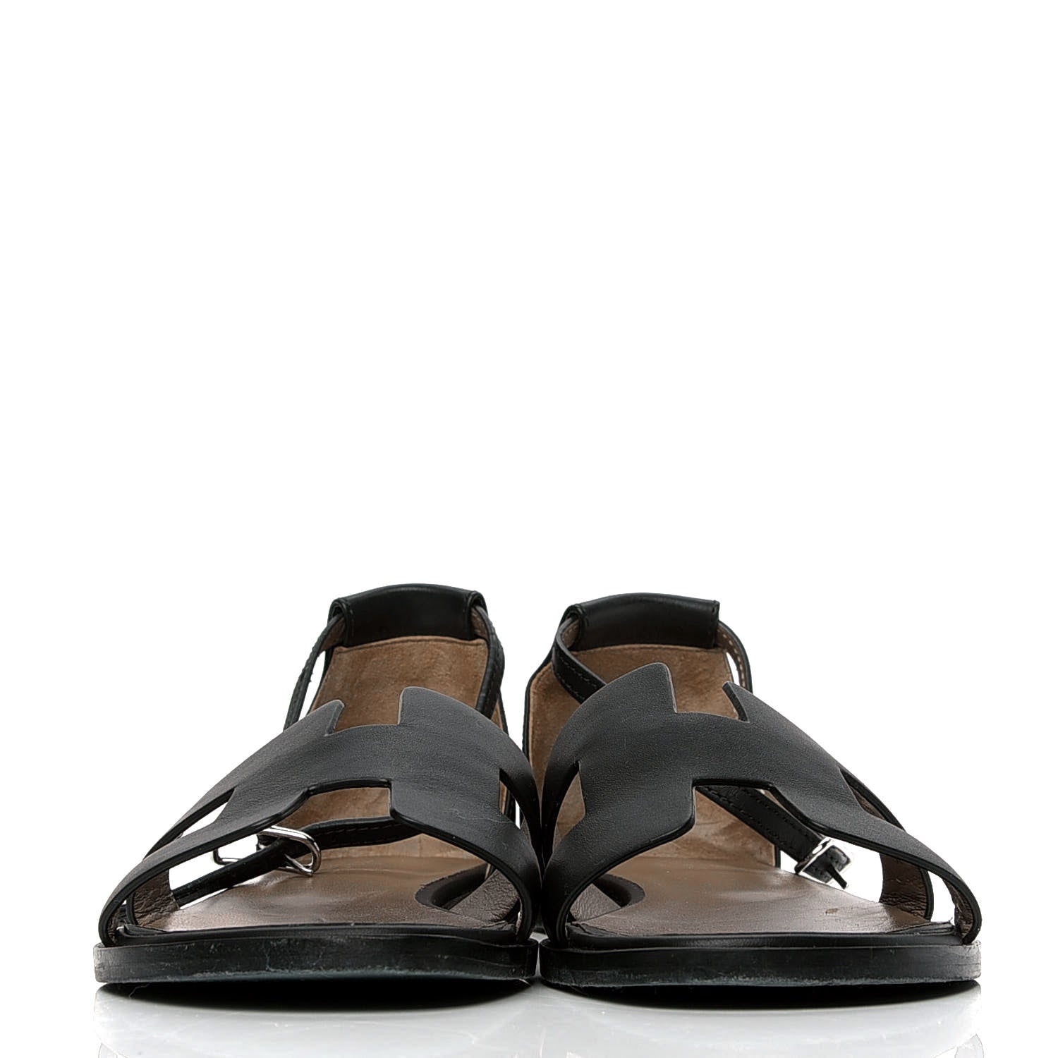 Hermes Calfskin Santorini Sandals 36 Black 4 of 4