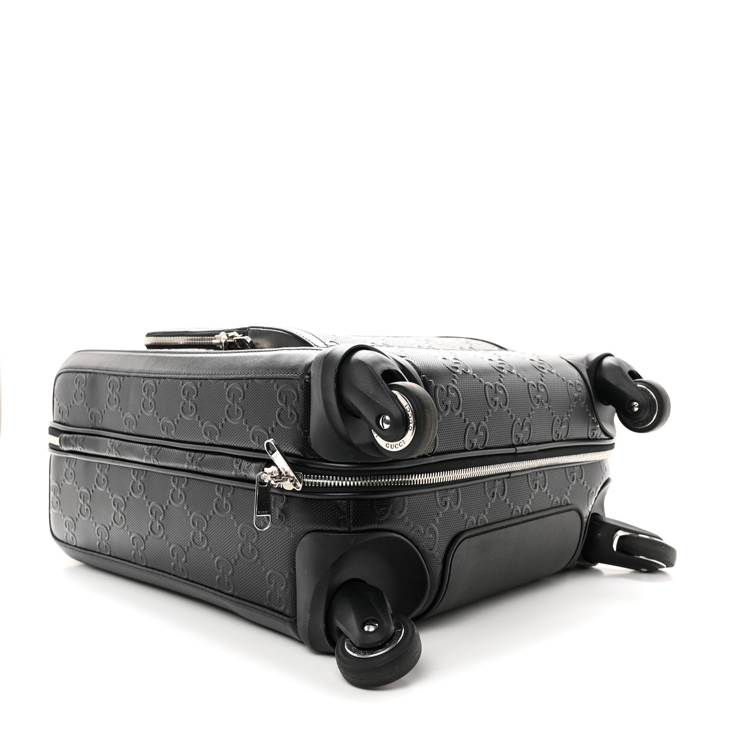 Monogram Jumbo GG Textured Dollar Calfskin Small Carry On Trolley Black