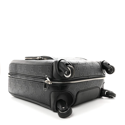 Gucci Monogram Jumbo GG Textured Dollar Calfskin Small Carry On Trolley Black 3 of 10