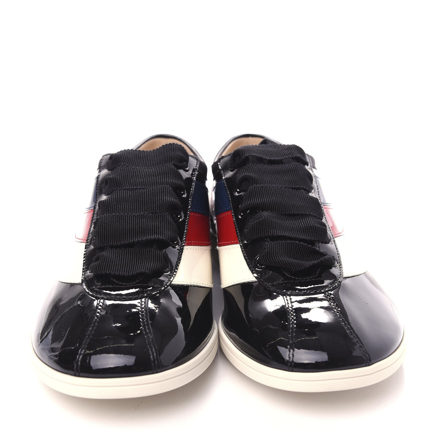 Patent Calfskin Mens Web Falacer Sneakers 8 Black
