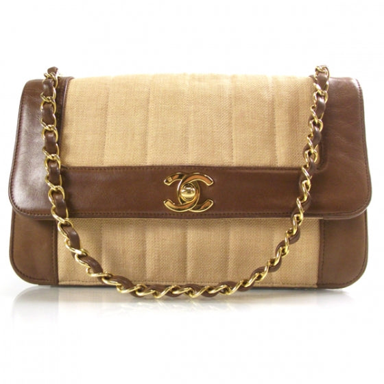 Straw Leather Flap Brown