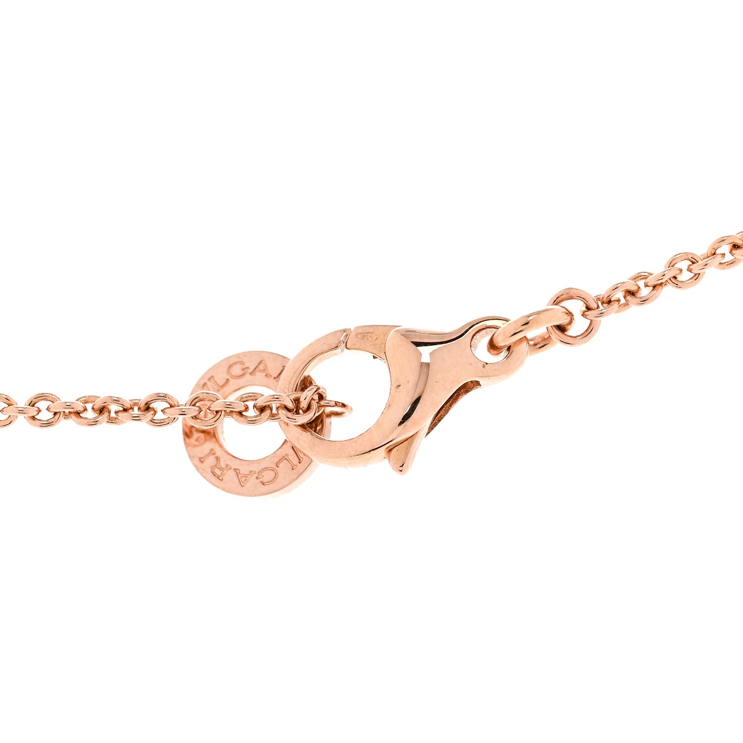 Bulgari 18K Rose Gold Diamond White Ceramic B.Zero1 Necklace 5 of 5