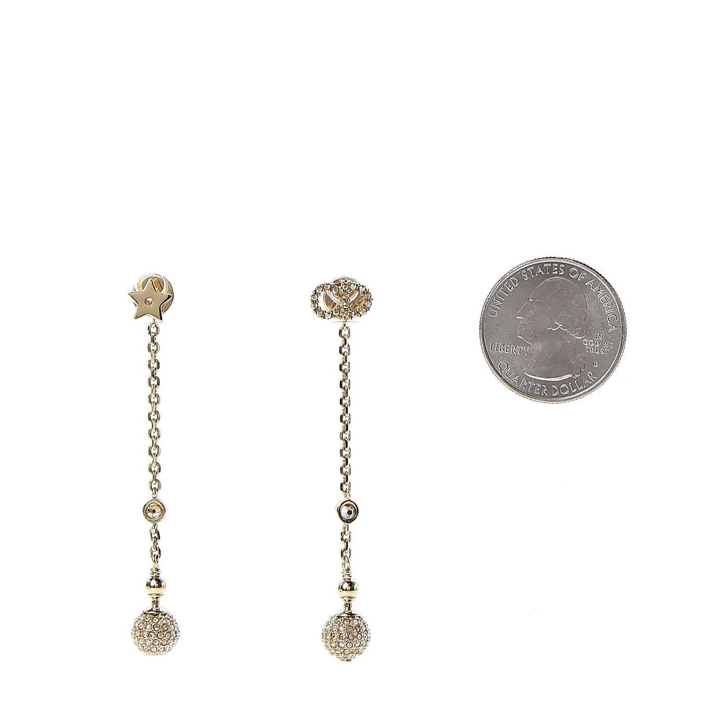 Crystal Dangle Earrings Gold