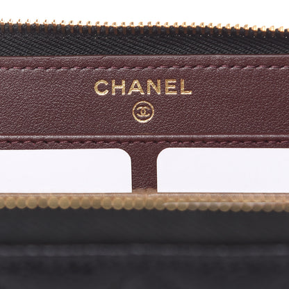 Chanel Caviar Quilted Large Gusset Zip Around Wallet Black 6 of 9