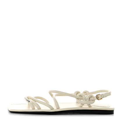Louis Vuitton Lambskin Nova Flat Sandals 38 White 1 of 7
