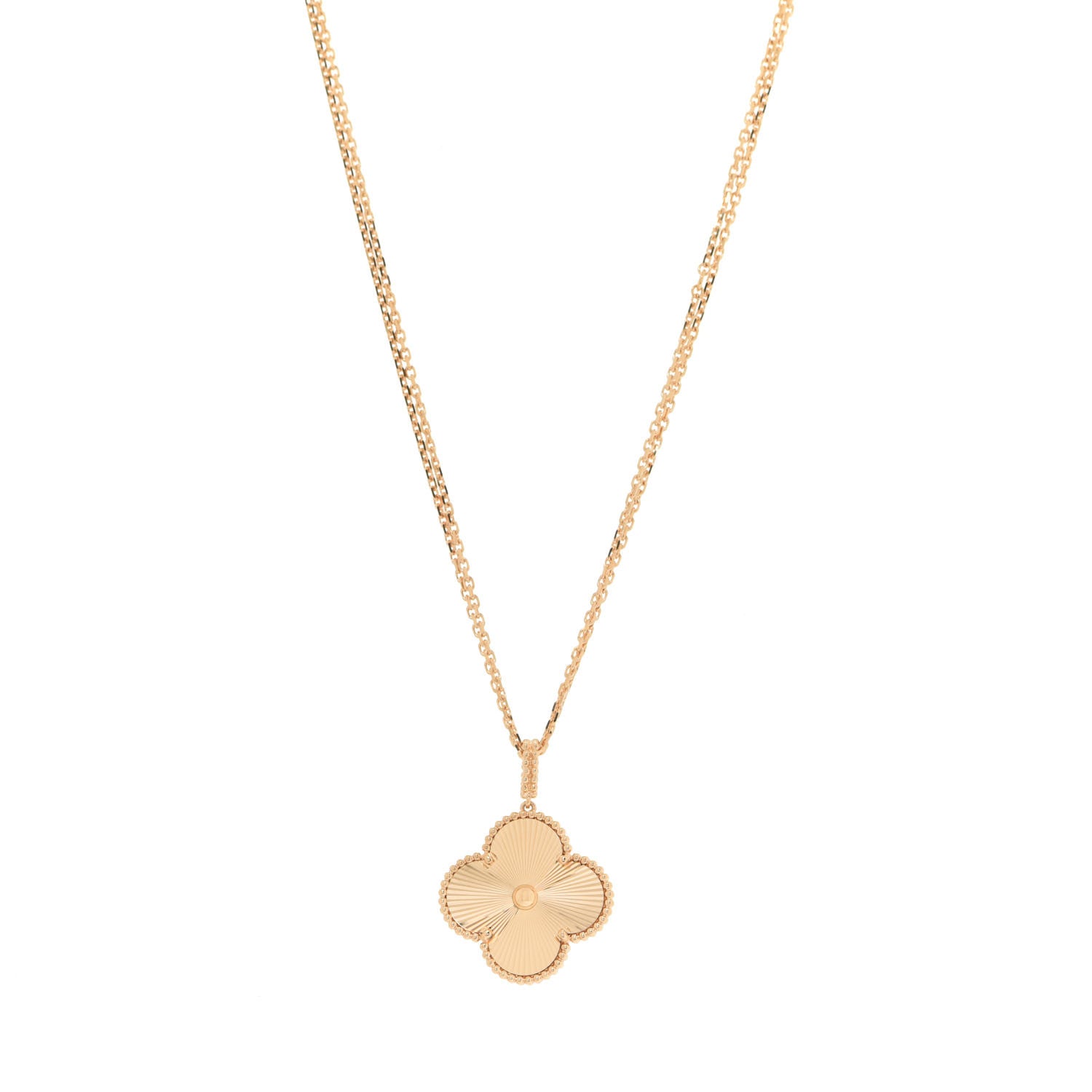 Van Cleef & Arpels 18K Yellow Gold Guilloche Magic Alhambra Long Necklace 1 of 6