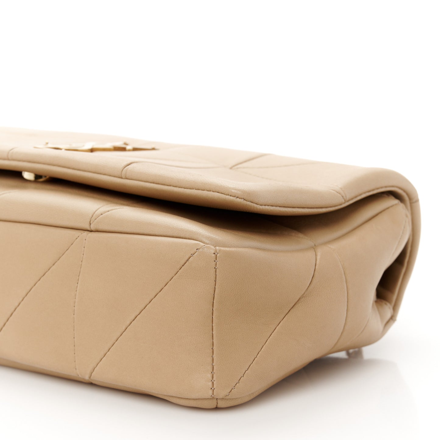 Lambskin Patchwork Monogram Medium Jamie Beige
