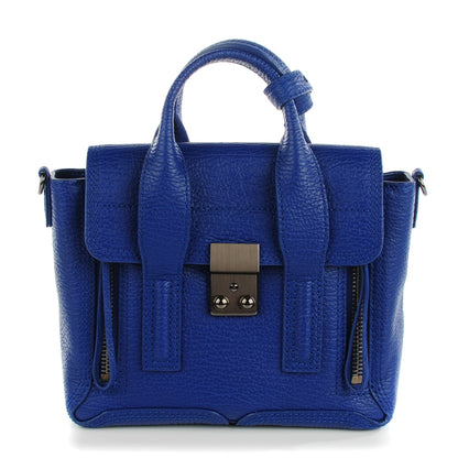 3.1 Phillip Lim 3.1 Textured Calfskin Mini Pashli Satchel Cobalt 1 of 12