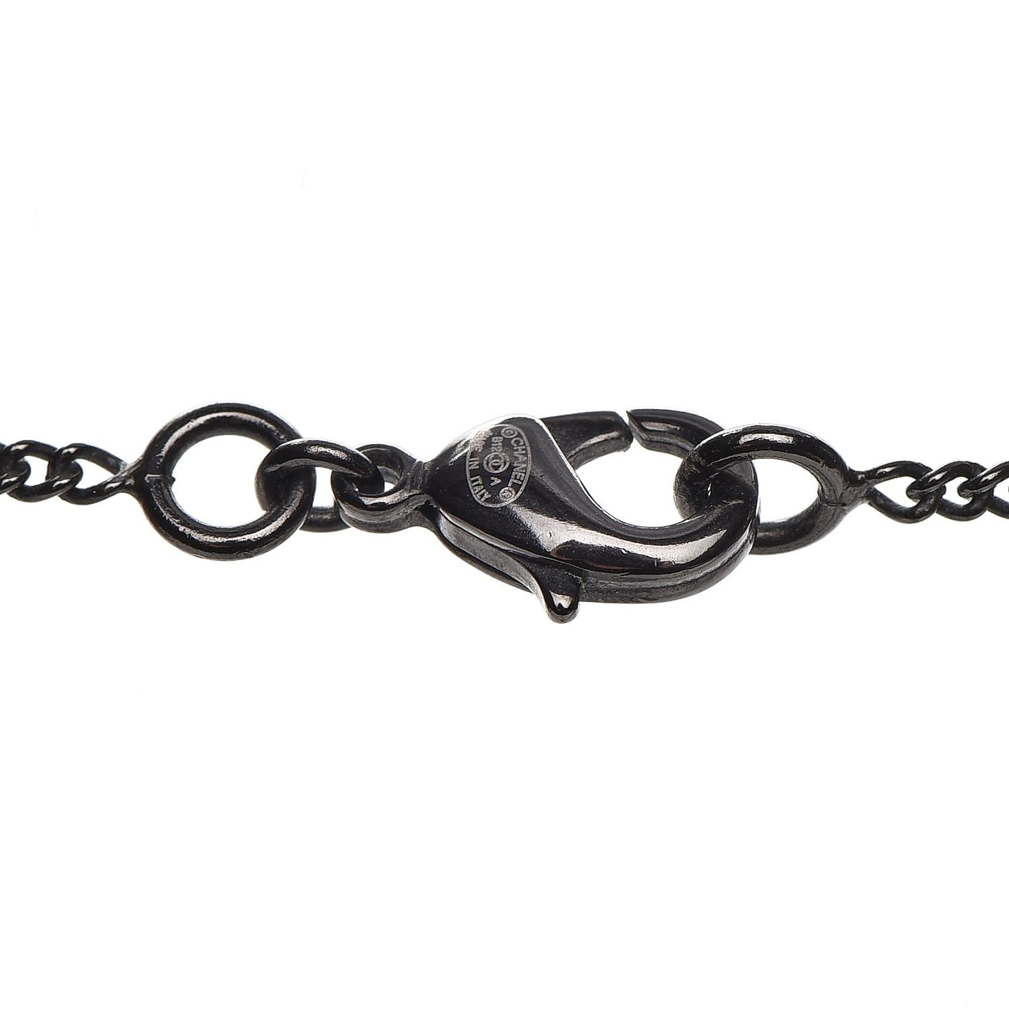 Ruthenium Crystal CC Necklace Black