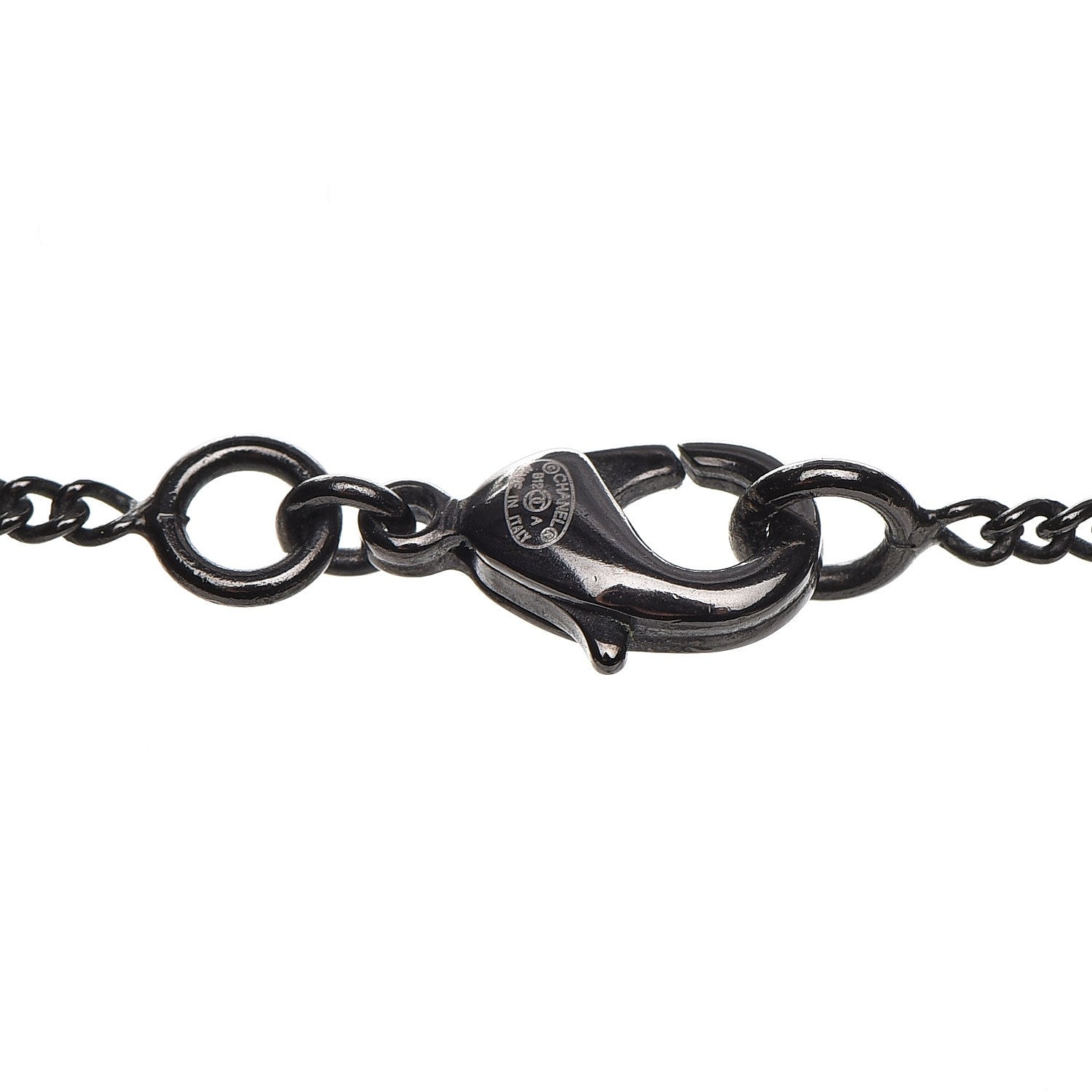 Chanel Ruthenium Crystal CC Necklace Black 5 of 7