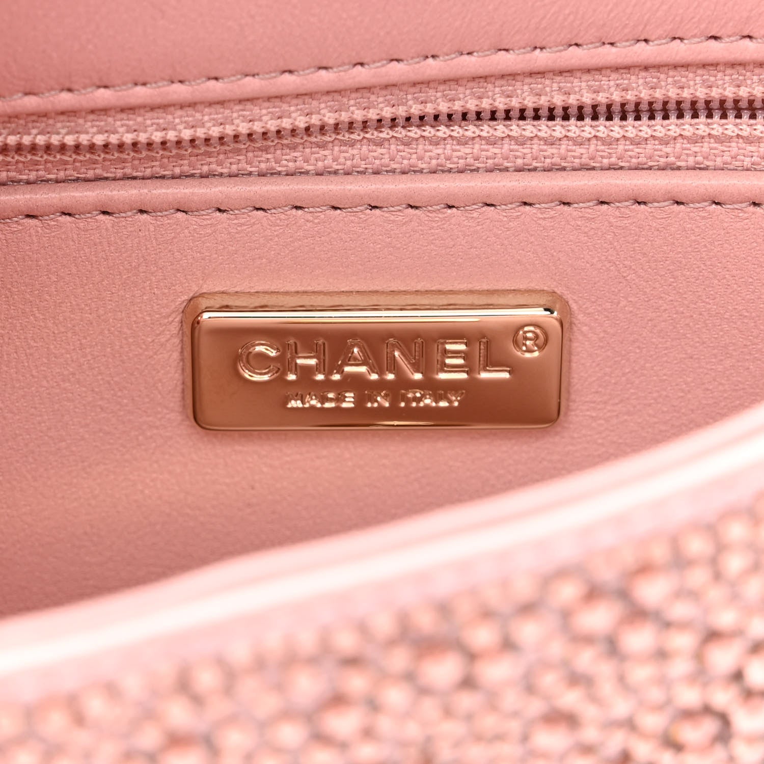 Chanel Lambskin Crystal Diamante Small Flap Light Pink 6 of 10