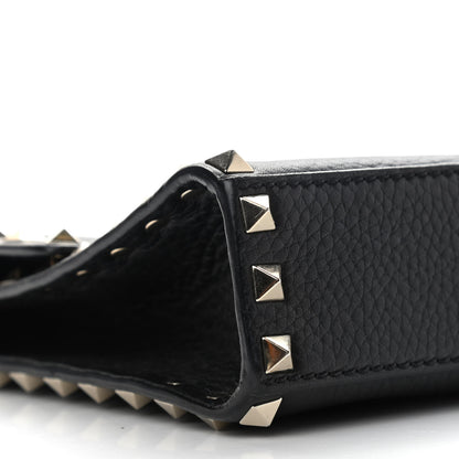 Valentino Garavani Pebbled Calfskin Medium Rockstud Flip Lock Crossbody Bag Black 9 of 13