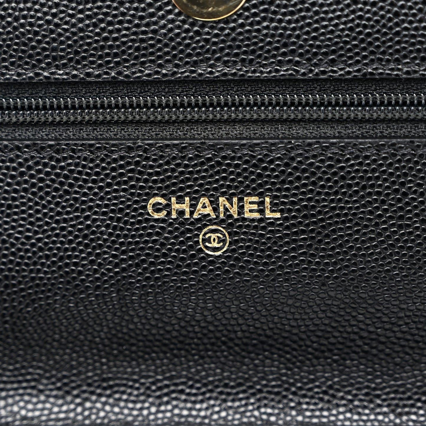 Caviar Quilted Wallet With Charms On Chain WOC Black