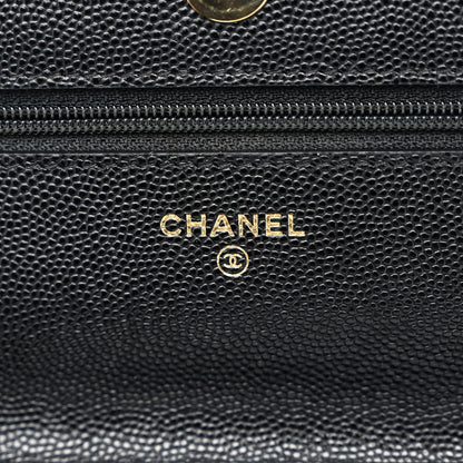 Chanel Caviar Quilted Wallet With Charms On Chain WOC Black 6 of 11