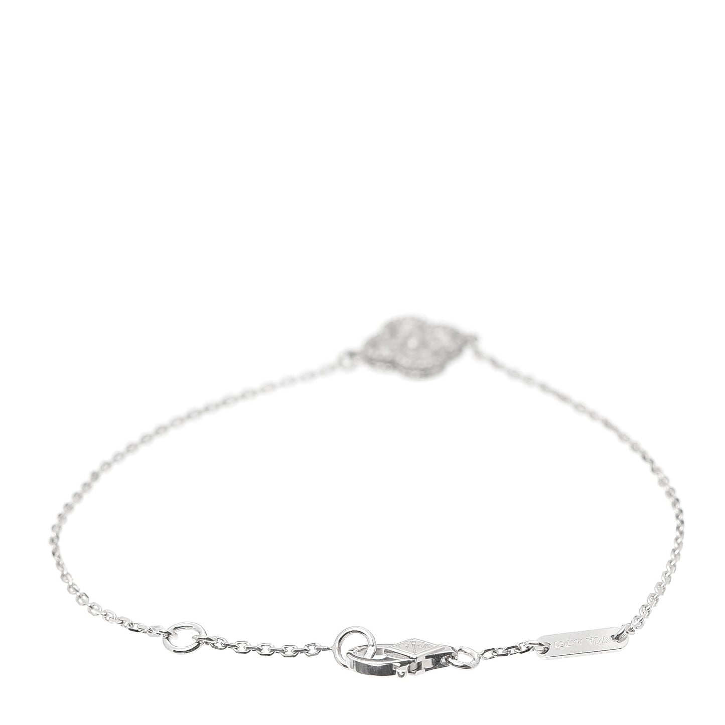 18K White Gold Diamond Sweet Alhambra Bracelet