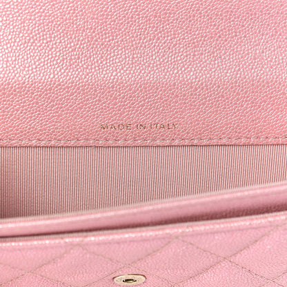 Chanel Iridescent Caviar Quilted Flap Card Holder Rose Pink 7 of 11
