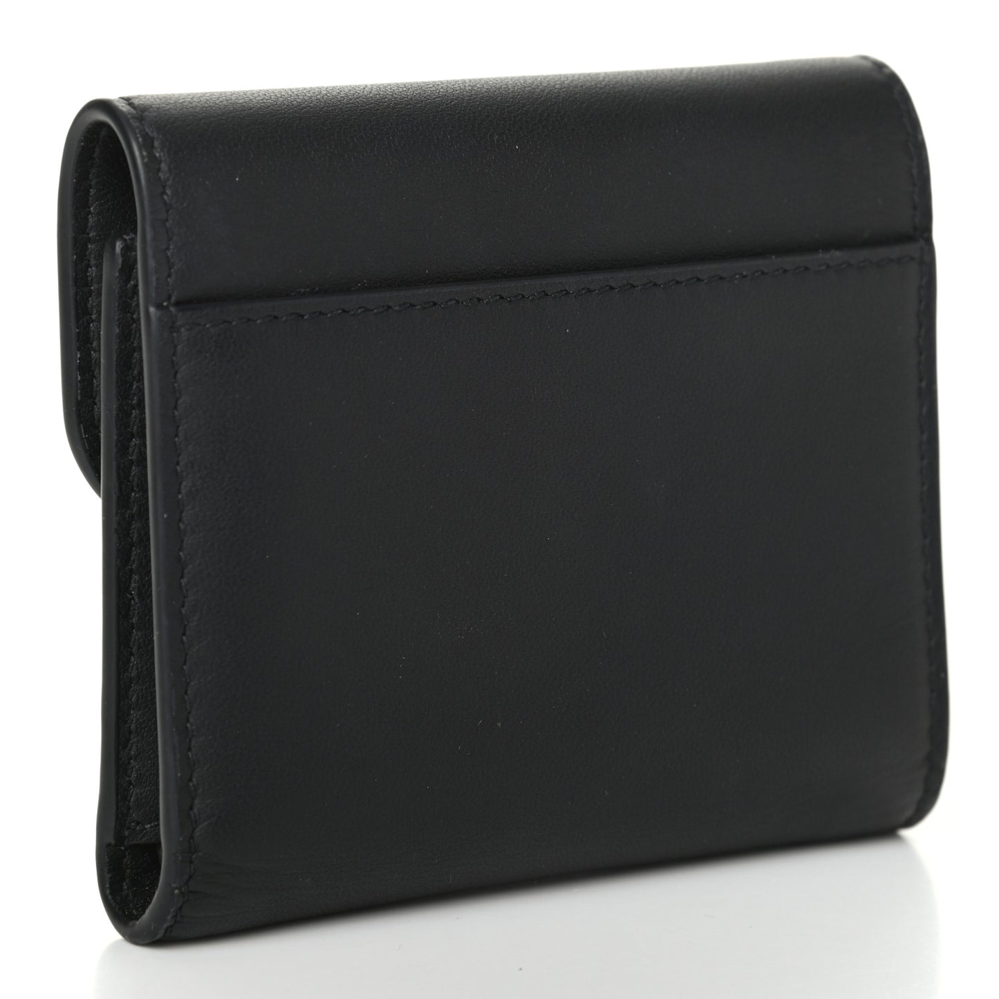Ultra Matte Calfskin Saddle Lotus Wallet Black