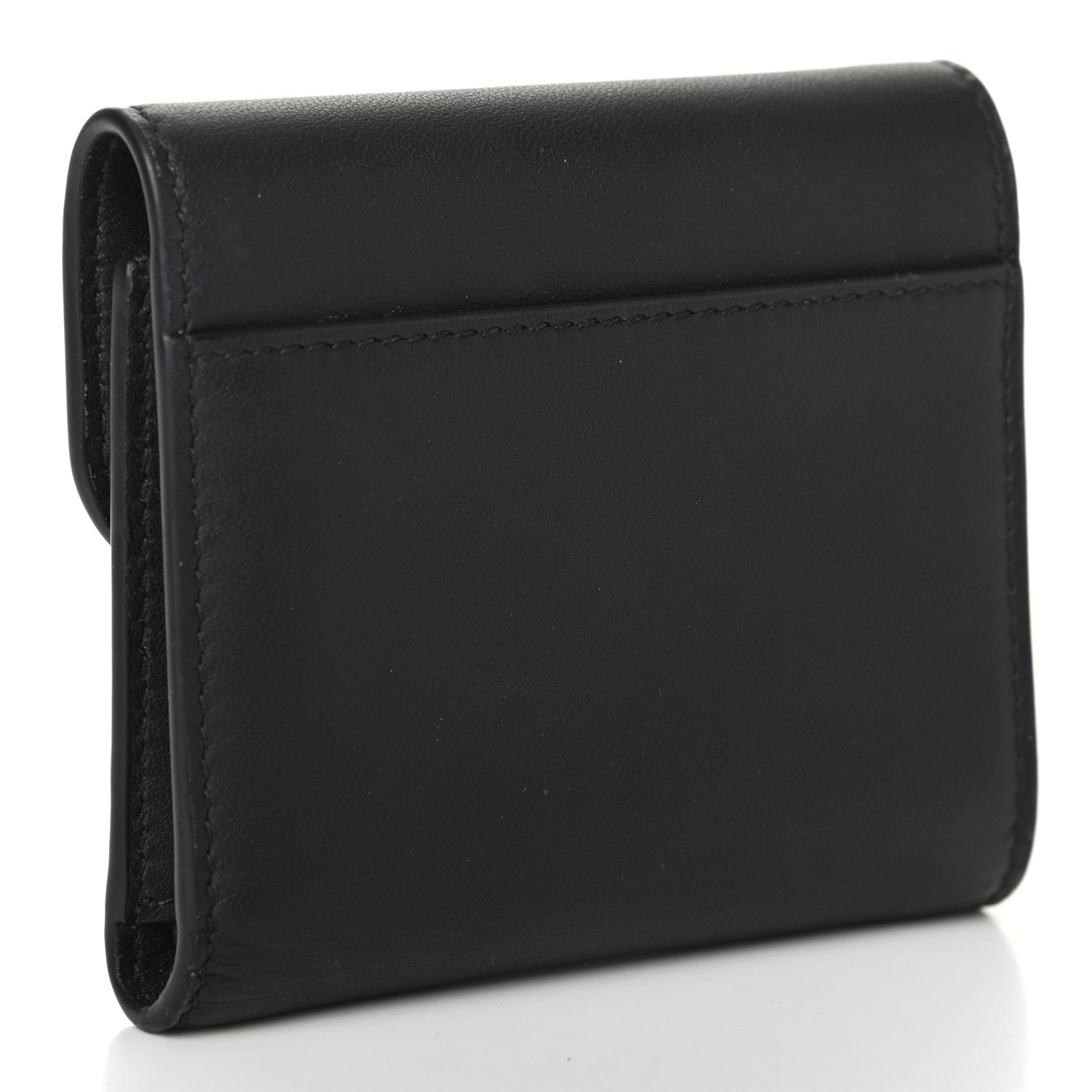 Christian Dior Ultra Matte Calfskin Saddle Lotus Wallet Black 3 of 6