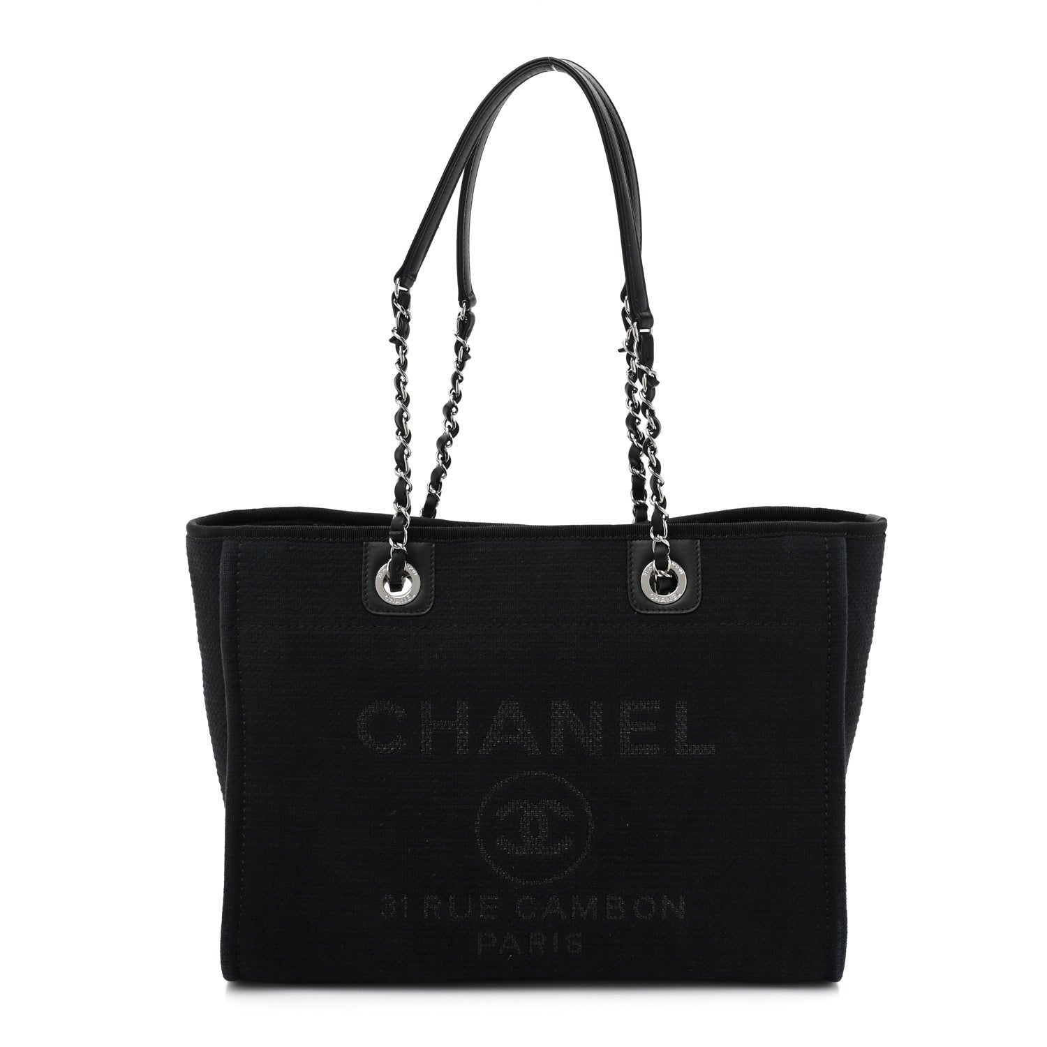 Chanel Mixed Fibers Small Deauville Tote Black 1 of 15