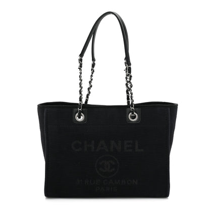 Chanel Mixed Fibers Small Deauville Tote Black 1 of 15